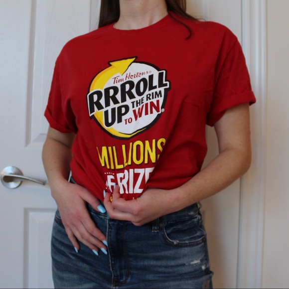 Tim Horton's Roll Up the Rim Jerzees T-Shirt - Picture 3 of 4